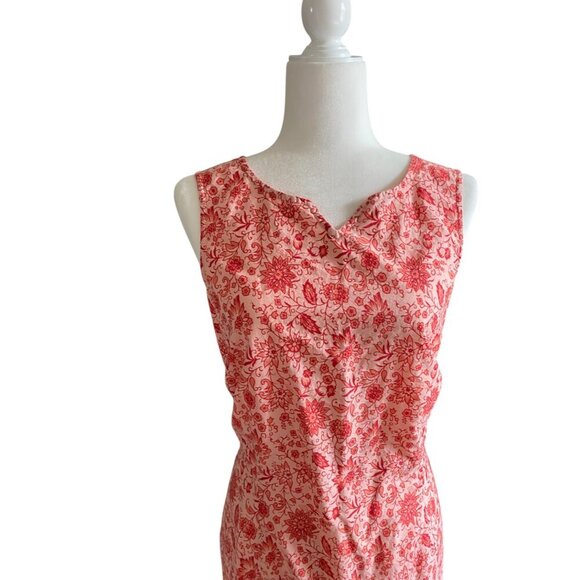 Expressions Peach & Orange Floral Print Dress Sz 18 Vintage - Picture 4 of 7
